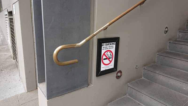 Brass handrail repair onsite 3