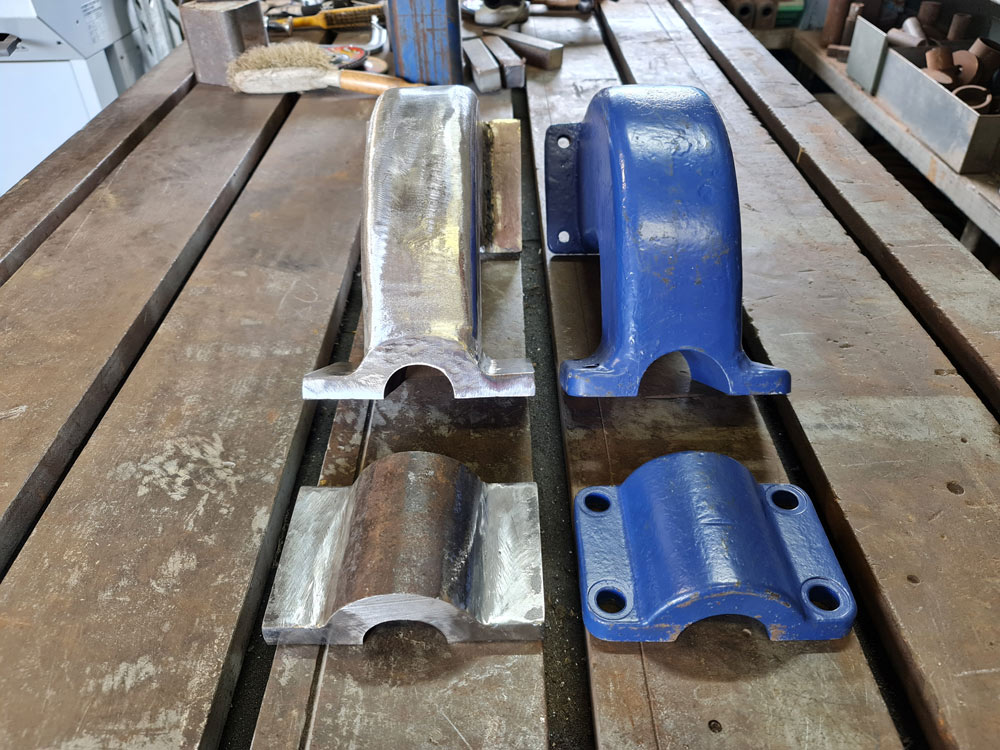 ABM Mobile Welding & Fitting fabricated a cast iron feed tube support bracket