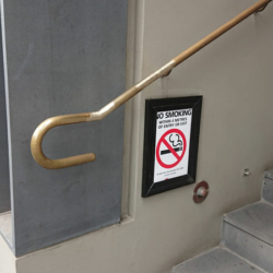 Brass handrail repair onsite 3